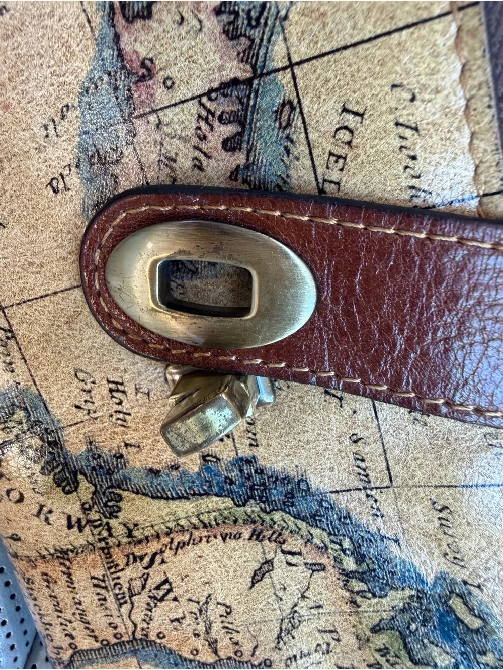 Patricia Nash Vintage Inspired  Bag Wallet Set Leather European Map SatchelPurse